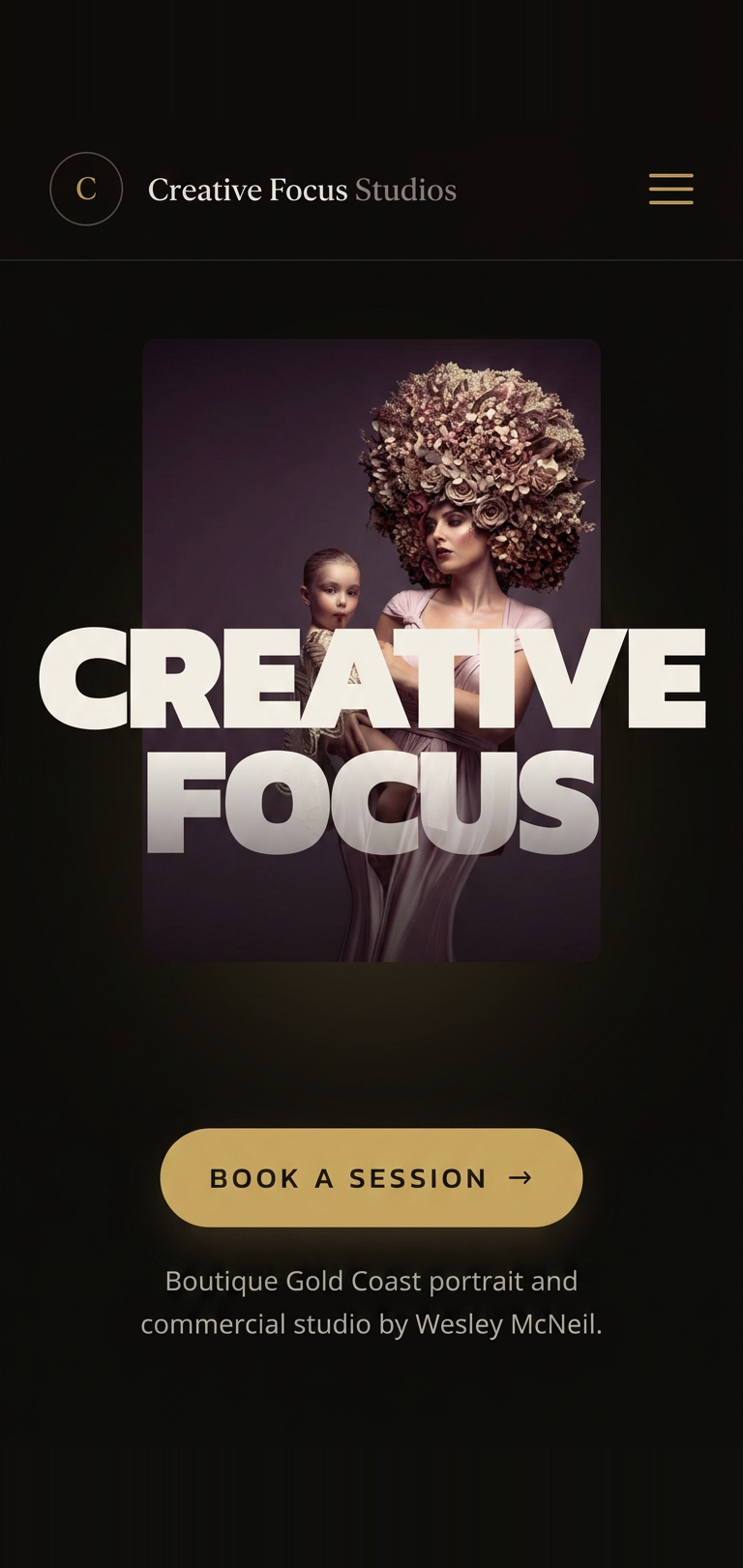 Creative Studio — Photography Studio small business website design example