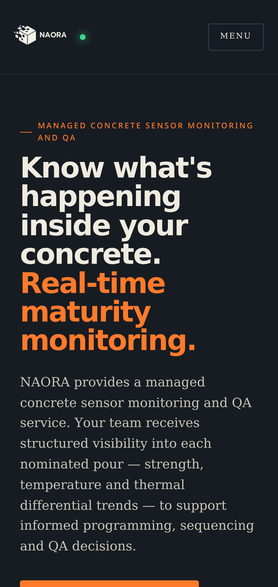 NAORA — Concrete Technology small business website design example